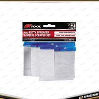 4 Pcs PK Tool Metal Scraper Set - Include 50mm 80mm 100mm 120mm Putty Spreader