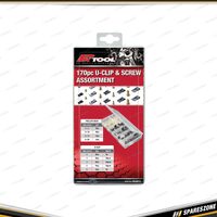 170 Pcs of PK Tool U-Clips & Screw Assortment - In Re-Sealable Plastic Case
