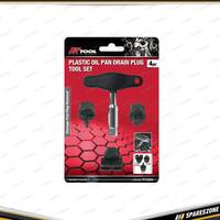 4 Pcs of PK Tool Plastic Oil Pan Drain Plug Tool Set - 1/4 Inch Drive T-Handle