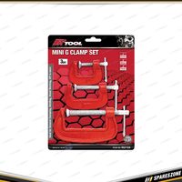 3 Pcs of PK Tool Mini G-Clamp Set - 25mm 50mm 75mm G-Clamps HD Steel Frame
