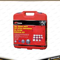 18 Pcs of PK Tool HD Cup Style 1/2" & 3/8" Oil Filter Cartridge Nut Removal Kit
