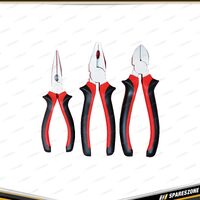 3 Pcs of PK Tool Combo Pliers Set - Long Nose & Combination & Side Cutter Plier