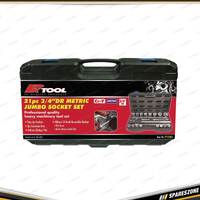 21 Pcs of PK Tool 3/4 Inch Drive Sockets Set - with Socket Lock & Extension Bars