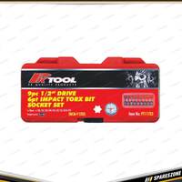 9 Pcs of PK Tool 1/2 Inch Drive 78mm Impact Star Bits Socket Set - SNCM-V Steel