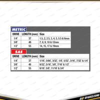 34 Pcs of PK Tool 1/4" 3/8" & 1/2" Dr Hex Bit Socket Master Set - Metric & SAE