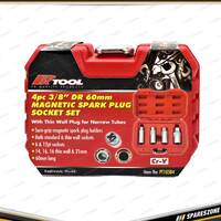 4 Pcs of PK Tool 3/8 Inch Drive 21mm 12 Point Magnetic Spark Plug Socket Set
