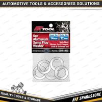 5 Pcs of PK Tool Aluminium Sump Plug Washer - 14mm Inner Diameter 22mm Outer Dia