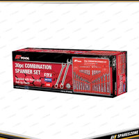 30 Pcs of PK Tool Metric & SAE Cr-V Combination Spanner Set - 12 Point Ring End