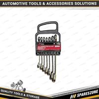 7 Pcs of PK Tool Metric Reversible Cr-V Ratchet Combination Spanner Set