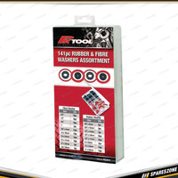 141 Pcs of PK Tool Rubber & Fibre Washers Assortment - with Multi Sizes Washer