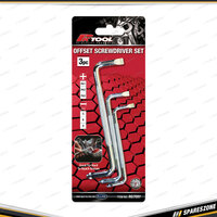 3 Pcs of PK Tool Offset Screwdriver Set - Phillips & Blade Screwdrivers