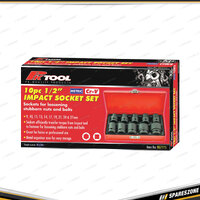 10 Pcs of PK Tool 1/2 Inch Dr 6 Point Low Profile Impact Socket Set Metric Cr-V