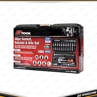 46 Pcs of PK Tool Socket Ratchet Bits Set - 1/4" Dr Star Hex Phillips Pizo Blade