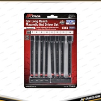 8 Pcs of PK Tool Long Reach Magnetic Nut Driver Set - 1/4" Hex Cr-V