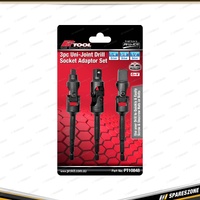 3 Pcs of PK Tool Universal-Joint Drill Socket Adaptor Set - 125mm Long