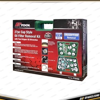 27 Pcs of PK Tool Cup Style Oil Filter Removal Kit - w/Two Gripper Oil Wrenches