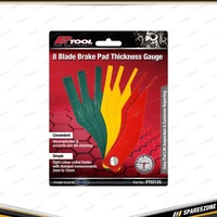 PK Tool 8 Blade Brake Pad Thickness Gauge - Green Yellow Red Steel Blades