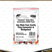 4 Pcs of PK Tool Male Four Cavity Plug Connector & Wedgelock - to Suit PT91507