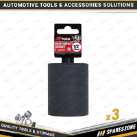 3 x PK Tool 39mm 1/2 Inch Drive Deep Impact Sockets - 12 Point Cr-Mo Metric