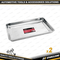 2 x PK Tool Stainless Steel Drip Trays - 60cm x 40cm x 4.8cm Multi-Purpose Use