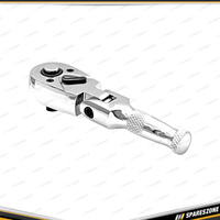 PK Tool 3/8" Drive Flex-Head Stubby Ratchet - 10mm Chrome Finish Metric CR-V