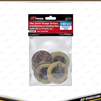 10 Pcs of PK Tool Roll Lock Style Sanding Discs - Aluminium Oxide 240 Grit