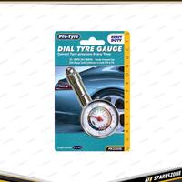 Pro-Tyre Heavy Duty Dial Tyre Gauge - 10-100psi Colour Scale & Acrylic Lens