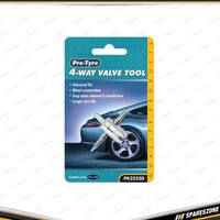 Pro-Tyre 4-Way Valve Tool - Removes & Replaces Valves Fits All Types