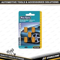 5 Pcs of Pro-Tyre Valve Caps - Anodized Gold Colour Fits Any Valve System