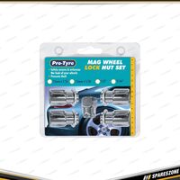 5 Pieces of Pro-Tyre Lock Nut Set - 7/16 Inch Mag Wheel Chrome Universal Fit