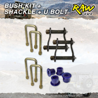 Rear RAW Leaf Bush Shackle U-bolt Kit for Toyota Hilux KZN LN RN RZN VZN 97-05