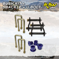 Rear RAW 4x4 Leaf Springs Bush Shackle U-bolt Kit for Mitsubishi Triton MN 12-On