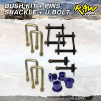 Rear RAW Bush Shackle U-bolt Pin Kit for Toyata Land Cruiser 78 79 Light Load