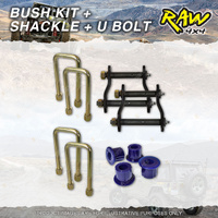 Rear RAW 4x4 Leaf Springs Bush Shackle U-bolt Kit for Mitsubishi Triton MQ MR