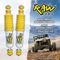 2 x Front 50mm RAW 4x4 Nitro Max Shock Absorbers for Nissan Patrol GQ Y60 GU Y61