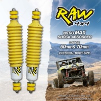 2 Rear 50mm Lift RAW 4x4 Nitro Max Shock Absorbers for Toyota Hilux LN YN 65 67