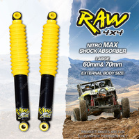 2 x Rear 50mm RAW 4x4 Nitro Max Shock Absorbers for Toyota Landcruiser 70 Series