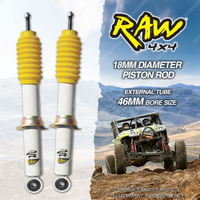 2 Front 50mm RAW 4x4 Predator Shock Absorbers for Mitsubishi Pajero NM NP NS NT
