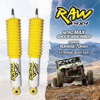 2 x Front 50mm Lift RAW 4x4 Nitro Max Shock Absorbers for Jeep Wrangler JK