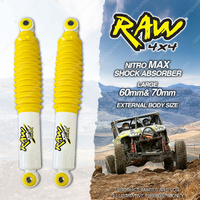 2 x Rear 50mm Lift RAW 4x4 Nitro Max Shock Absorbers for Nissan Navara NP300