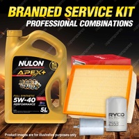 Oil Air Fuel Filter + 5L APX5W40 Oil Service Kit for Audi A4 B7 4cyl 1.8L 05-08