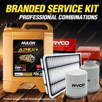 Oil Air Fuel Filter + 10L APX5W30D1 Service Kit for Holden Commodore VZ LPG