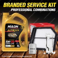 Oil Air Fuel Filter + 5L APX5W30D1 Service Kit for Honda Civic FD 4cyl 1.8L
