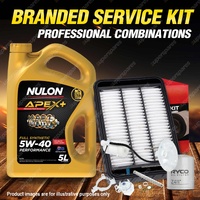 Oil Air Fuel Filter + 5L APX5W40 Service Kit for Mitsubishi Lancer CJ 4cyl 2.4L
