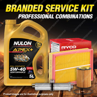 Ryco Oil Air Fuel Filter 5L APX5W40 Service Kit for BMW 320i 325i 330i Ci E46