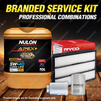 Ryco Oil Air Fuel Filter 10L APX5W40D2 Engine Oil for Mitsubishi Pajero NS NT NW