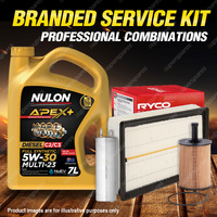 Ryco Oil Air Fuel Filter 7L APX5W30C23 Engine Oil for VW Transporter T5 1.9L TDi