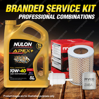 Ryco Oil Air Fuel Filter 5L APX10W40 Oil Service Kit for Nissan Caball C340 2.0L