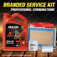 Ryco Oil Air Fuel Filter 5L XPR15W40 Eng Oil Service Kit for Holden Camira JD JE