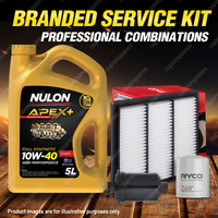 Ryco Oil Air Fuel Filter 5L APX10W40 Service Kit for Mitsubishi Triton MK 2.4L